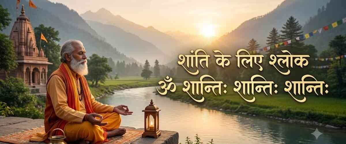 Read powerful Sanskrit shlokas for peace of mind with Hindi and English meanings. Ancient Hindu verses for meditation, calmness, and inner peace.