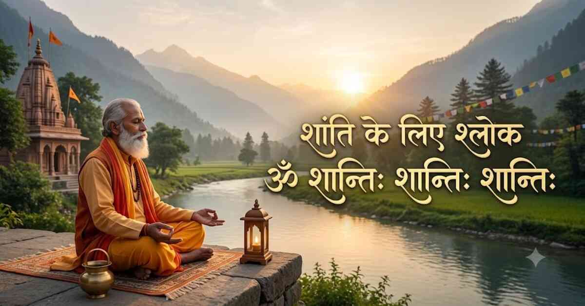 Read powerful Sanskrit shlokas for peace of mind with Hindi and English meanings. Ancient Hindu verses for meditation, calmness, and inner peace.